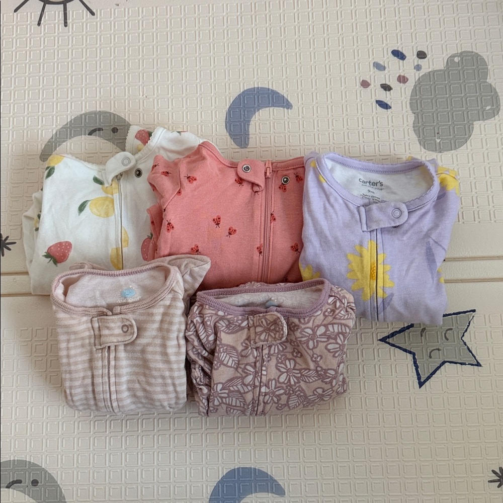Carters and one cloud 6-9 month old sleepers